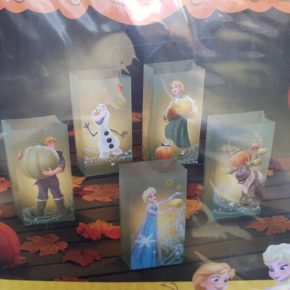 Disney Frozen Luminary Bag Kit Fall Halloween Party Decorations Glow Pumpkins
